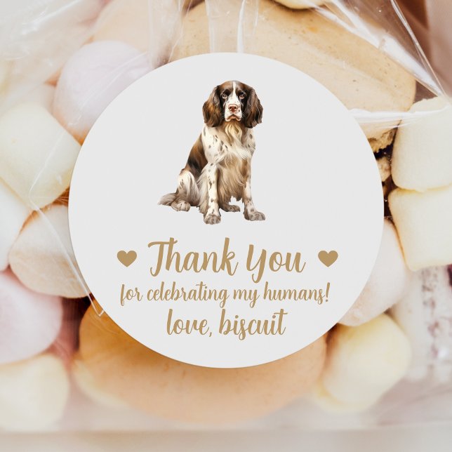 Adesivos de Favor de Casamento de Cachorro Spaniel (Criador carregado)