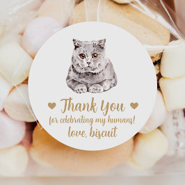 Adesivos de Favor de Casamento de Gato British Sho