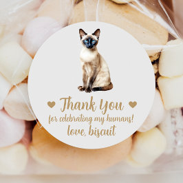 Adesivos de Favor de Casamento de Gato Siames