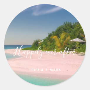 Adesivos de Favor de Casamento na Praia Felizes pa