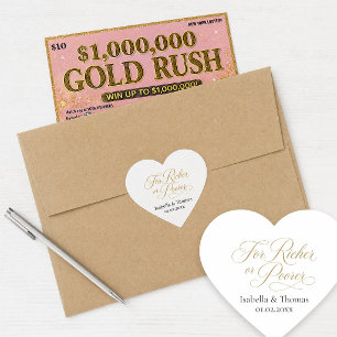 Adesivos de Favor de Casamento Para Riqueza ou Pob