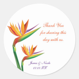 Adesivos de Favor de Casamento Tropical Ave do Par