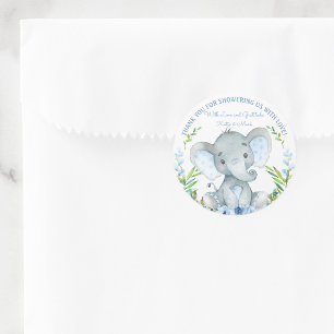 Adesivos de Favor de Chá de Bebê de Elefante Menin