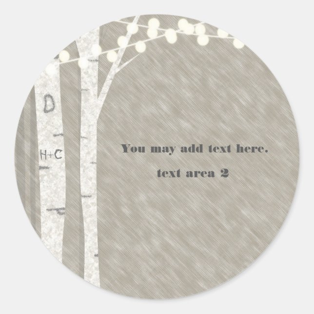 Adesivos de Favor de Luzes de String de Árvore de  (Frente)