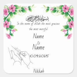 Adesivos de favor de Nikkah