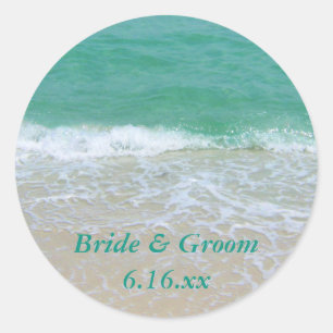 Adesivos de Favor de Praia de Casamento Personaliz