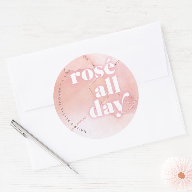 Adesivos de Favor do Rosé All Day (Envelope)