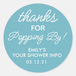 Adesivos de Favor Obrigada por Parar Baby Shower