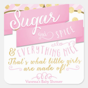 Adesivos de Favor Pink & Gold com Listras Aromatiz