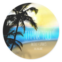 Adesivos de Favor Tropical de Praia e Palmeiras Di