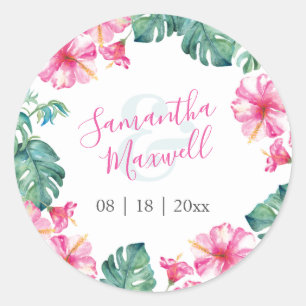 Adesivos de Favorito em Aquarela Floral Rosa e Ver