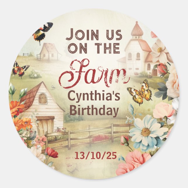 Adesivos de Fazenda Chic Country (Frente)