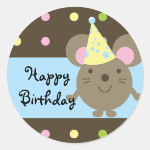 Adesivos de Feliz Aniversário do Rato de Partido