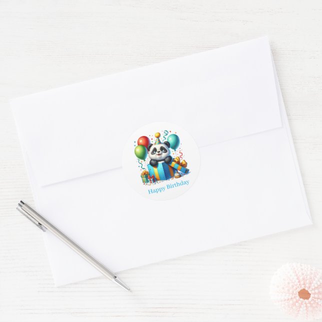 Adesivos de Feliz Aniversário Panda (Envelope)