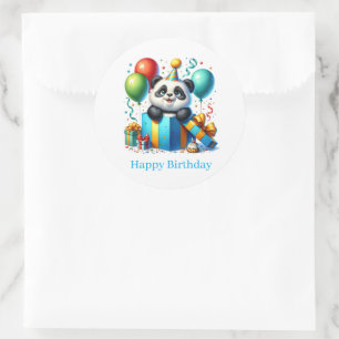 Adesivos de Feliz Aniversário Panda