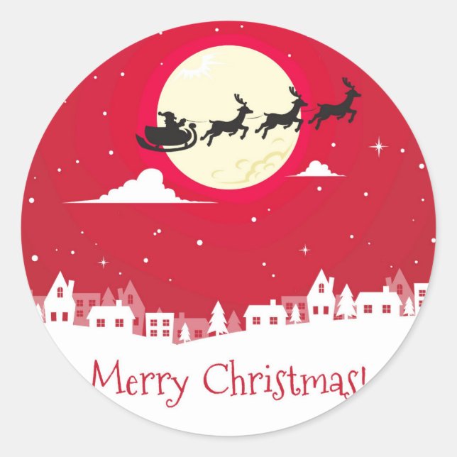 adesivos de feliz ano novo de natal alegres (Frente)