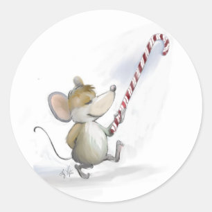 Adesivos de Feriado de Mouse de Feliz