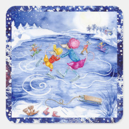 Adesivos de férias do "Skating Party"