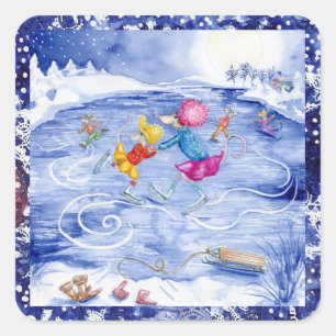 Adesivos de férias do "Skating Party"