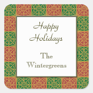 Adesivos de férias vermelhos e verdes personalizad