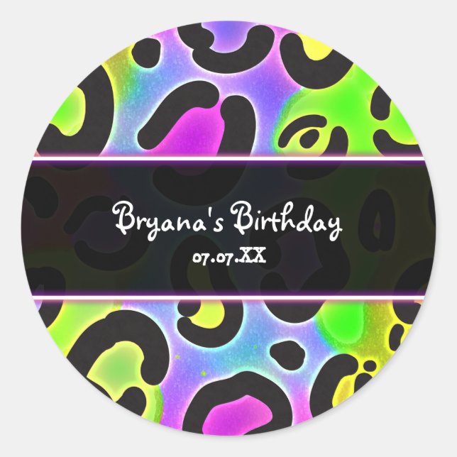 Adesivos de festa com estampa de leopardo onça arc (Frente)