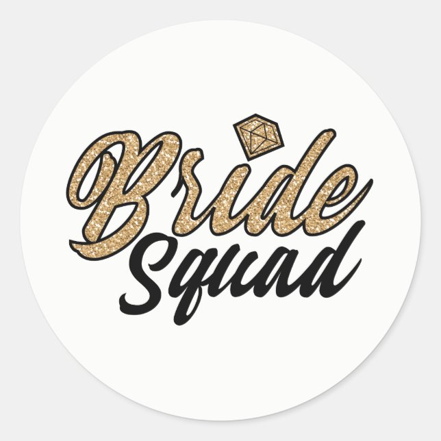 Adesivos de Festa da Equipe da Noiva-Dourado e Pre (Frente)