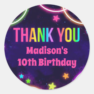 Adesivos de Festa de aniversário brilhante arco-