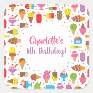 Adesivos de festa de aniversário com padrão de sor