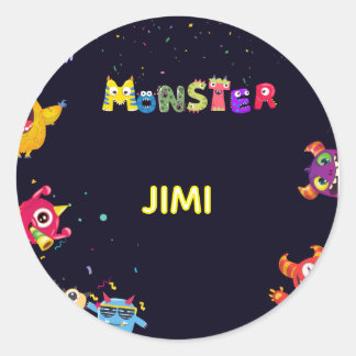 Adesivos de Festa de Aniversário de Crianças Monst