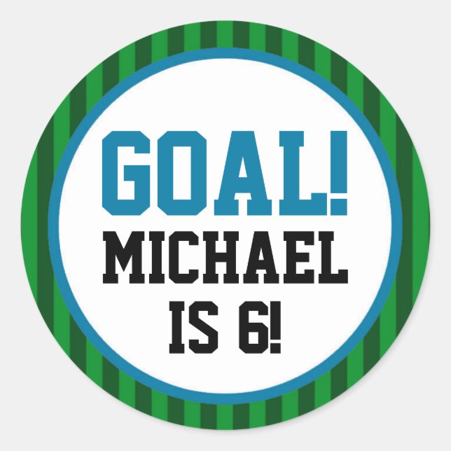 Adesivos de Festa de Aniversário de Futebol de Men (Frente)