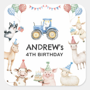 Adesivos de Festa de Aniversário Infantil de Anima