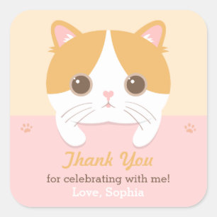 Adesivos de festa de aniversário Obrigado Kitty ga