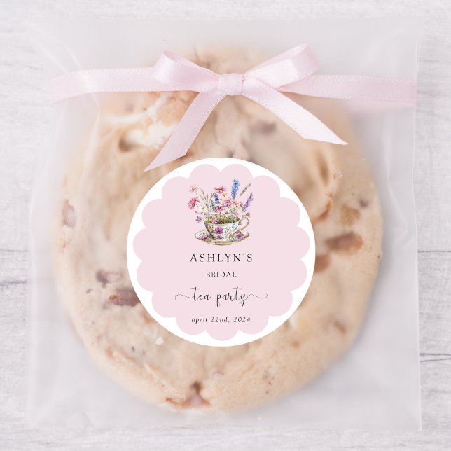 Adesivos de Festa do Chá de Chá de Noiva Floral (Criador carregado)