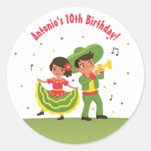 Adesivos de festa mexicana infantil fofa
