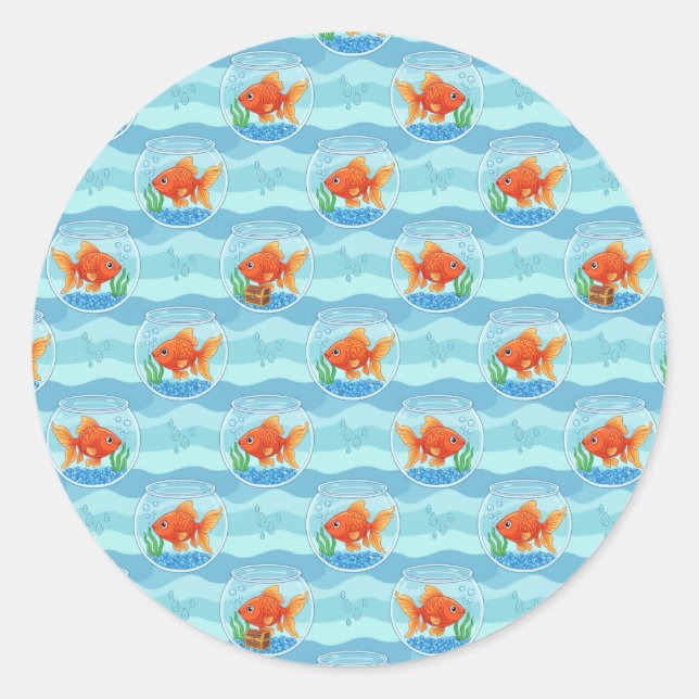Adesivos de Festas de Peixes Dourados (Frente)