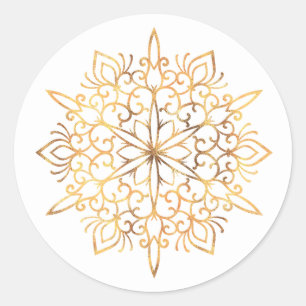 Adesivos de floco de neve em Dourado de Natal