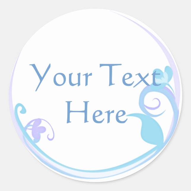 Adesivos de Flor Azul Personalizáveis (Frente)