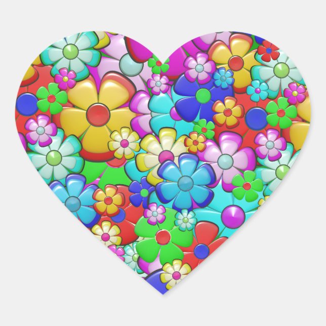 Adesivos de flores de hippie (Frente)