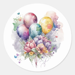 Adesivos de Flores e Balões Lindos