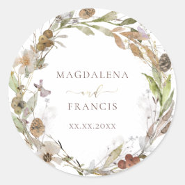 adesivos de flores silvestres do outono do casamen