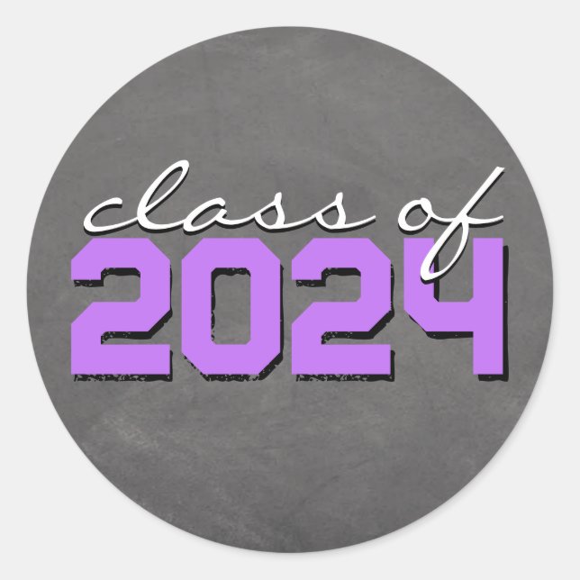 Adesivos de Formatura com Giz Purple e Branco (Frente)