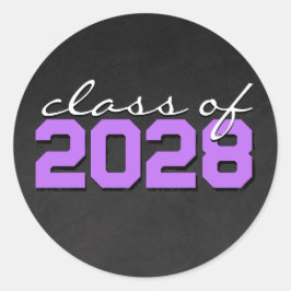 Adesivos de Formatura com Giz Purple & White