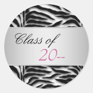Adesivos de Formatura Elegantes Zebra Rosa