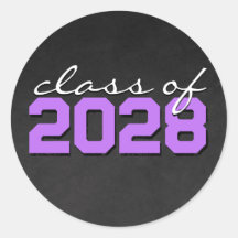 Adesivos de Formatura em Quadro Negro Roxo e Branc