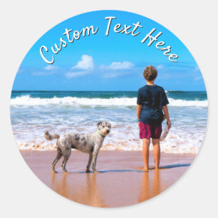 Adesivos de Foto de Animal Personalizado com Texto