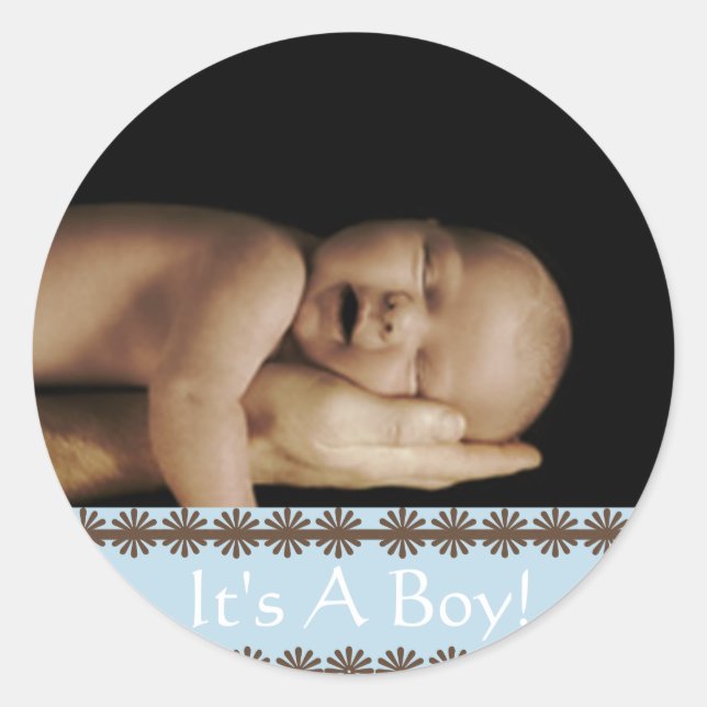 Adesivos de Foto do Seu Bebê Menino (Frente)