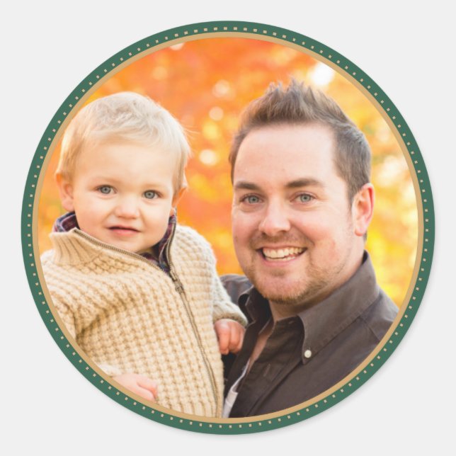 Adesivos de fotos de feriado verde (Frente)