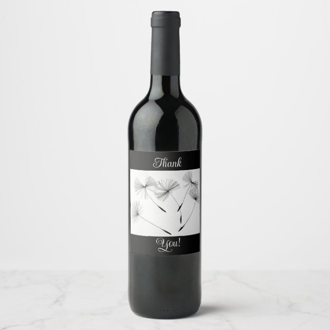 Adesivos de garrafa de vinho de agradecimento (Frente)