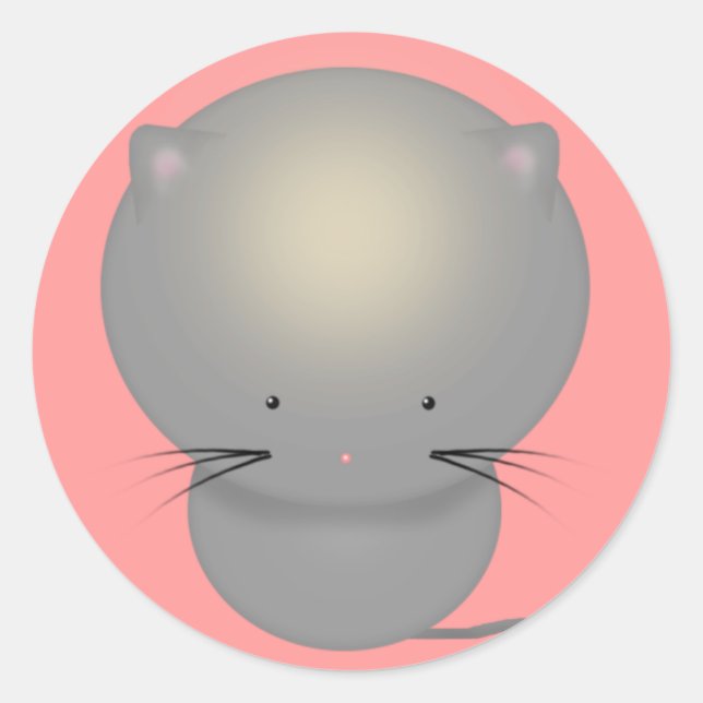 Adesivos de Gatinho Cinza Pequeno (Frente)