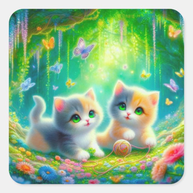 Adesivos de Gatinho Colorido (Frente)